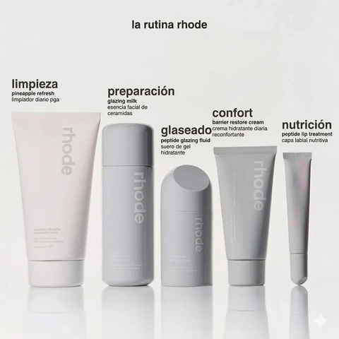 Rhode Fluido de péptidos con efecto glaseado y gel hidratante