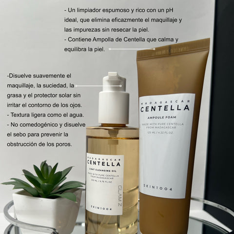 Dúo de doble limpieza skin1004 (aceite+espuma limpiadora)