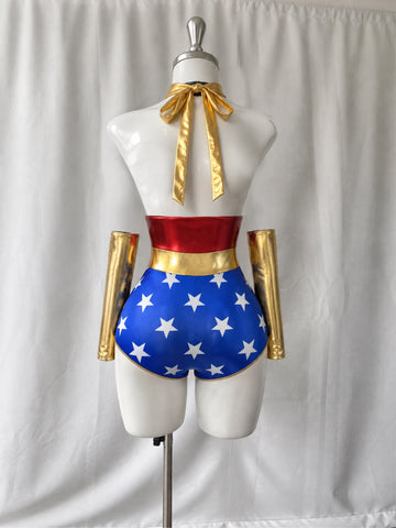 Disfraz mujer maravilla (body+mangas)