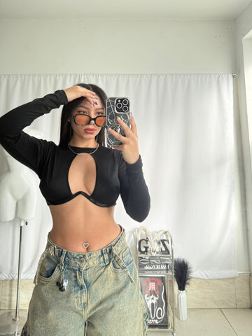 Top con varilla transparente