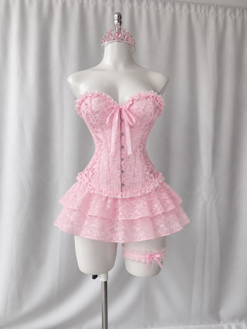 Disfraz la princesa y el sapo (corset, falda talla única , medias, corona al azar, guantes)