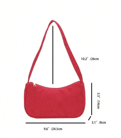 Bolso baguette de pana minimalista