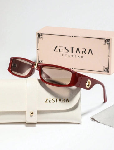 Gafas cuadradas y estrechas, de estilo retro elegante y chic