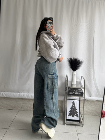 Jean cargo aura azul