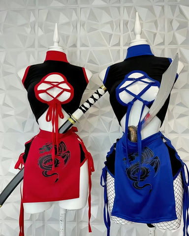 Disfraz ninja (top, short, katana)