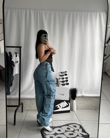 Jeans cargo azul