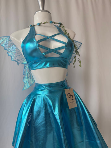 Disfraz hadas Tinkerbell (top, falda , alas)