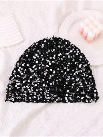 Gorro tejido de lentejuelas