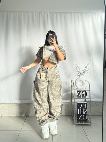 Set Kira estampado hojas