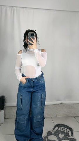 Jeans cargo azul