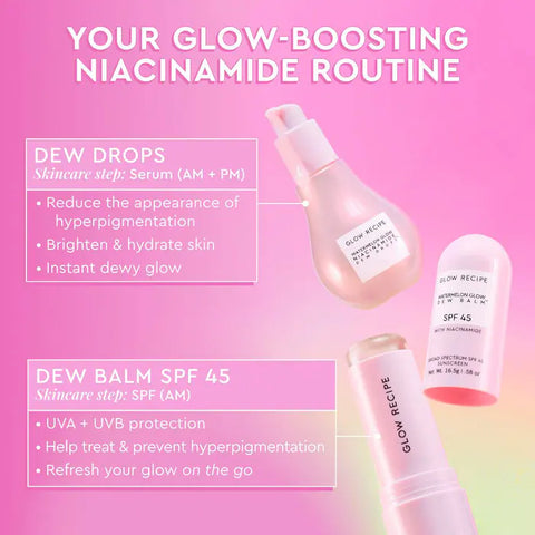 Bálsamo protector solar facial en barra Watermelon Glow con niacinamida y FPS 45