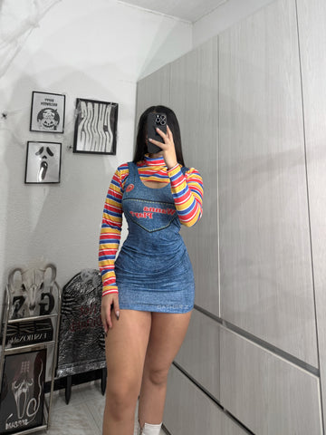 Disfraz Chucky (vestido+ buzo)