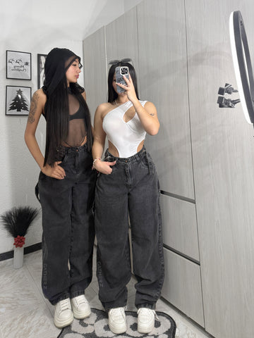 Baggy carpintero con ajuste gris