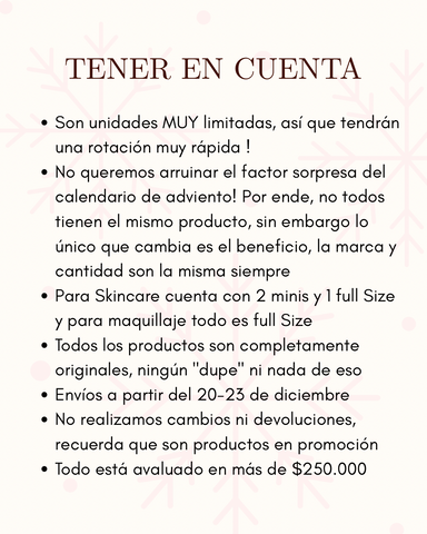 Calendario Adviento GLAM Z 💗🎄 PRE-VENTA