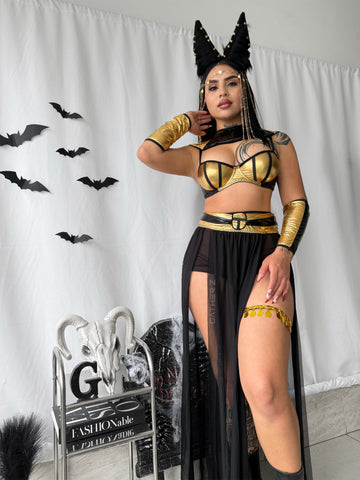 Disfraz Anubis (Top+Falda+Cuello+Mangas+ Cinturón)
