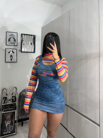 Disfraz chucky vestido y busito