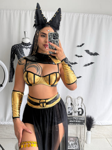 Disfraz Anubis (Top+Falda+Cuello+Mangas+ Cinturón)