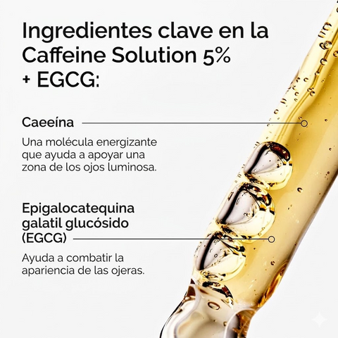 Serum para ojos con solución de cafeína al 5% + EGCG