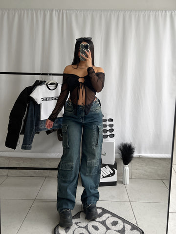 Jeans cargo azul
