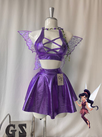 Disfraz hadas Tinkerbell (top, falda , alas)