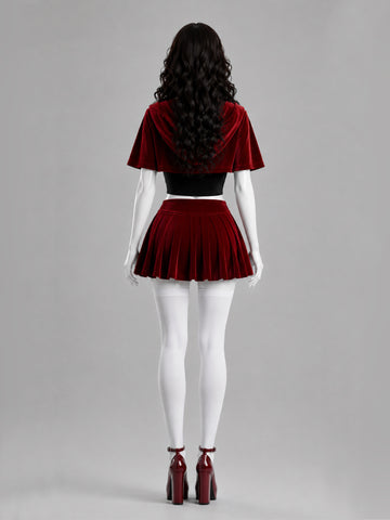 Disfraz Caperucita Roja ref 02 (capa, falda, top, corsé)