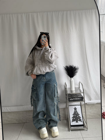 Jean cargo aura azul