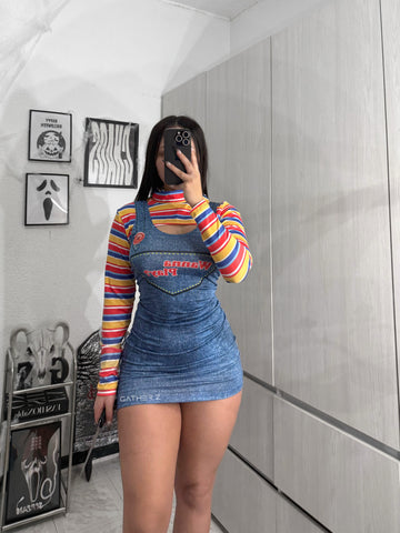 Disfraz chucky vestido y busito