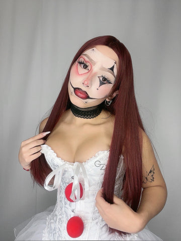 Disfraz payasa ref 01 (corset con pompones, medias, tutu)