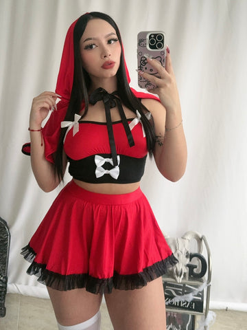 Disfraz Caperucita RojaRef 01 (Capa, top, falda)