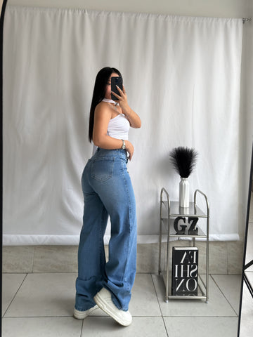Wide leg azul