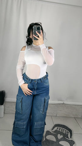 Jeans cargo azul
