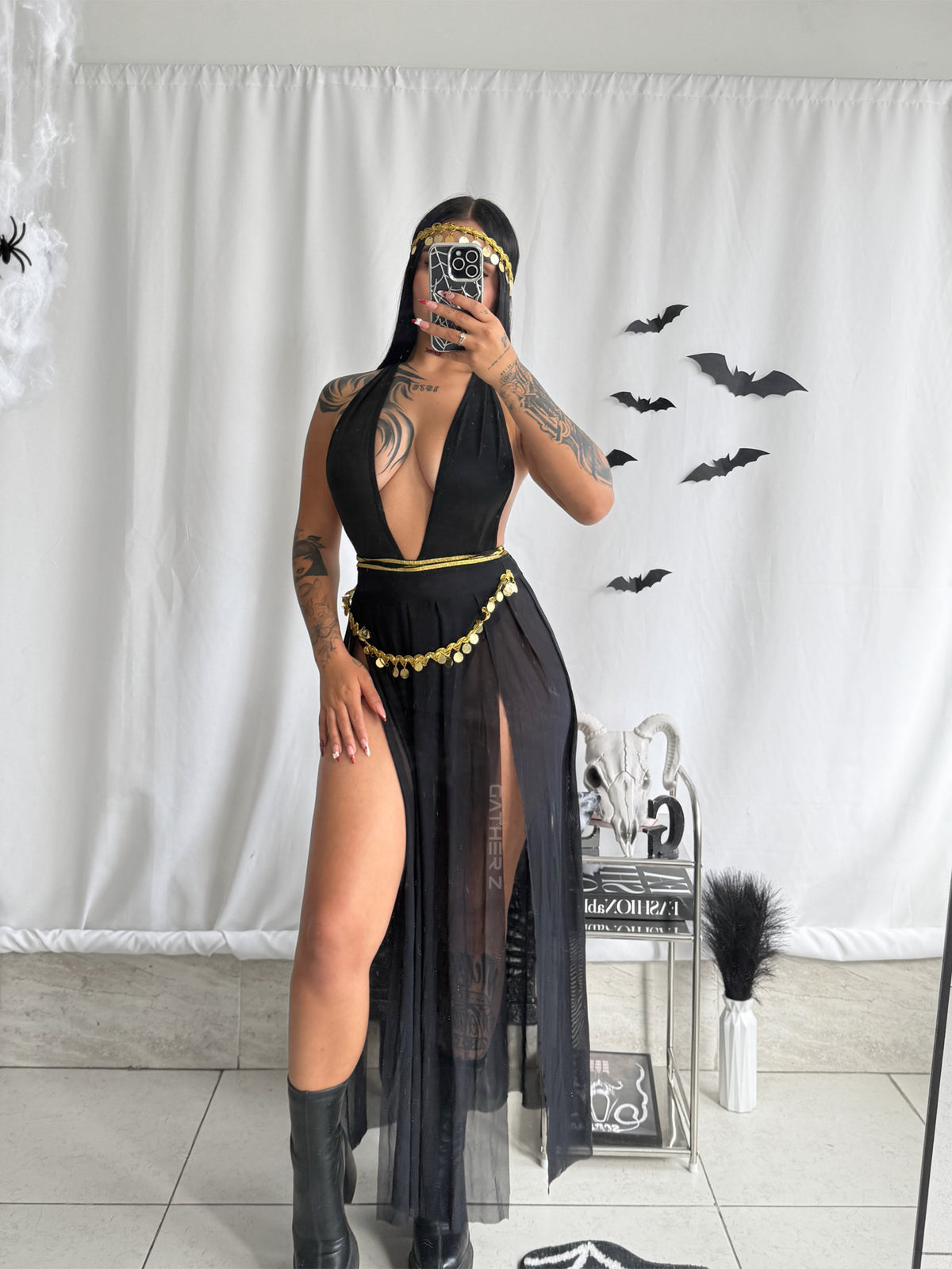 Disfraz Diosa griega (body, mangas, cordones, cinturón) ref 02