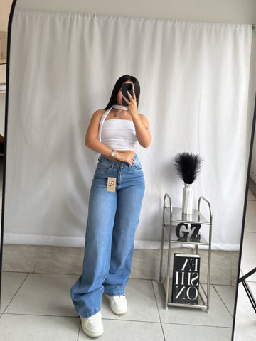 Wide leg azul
