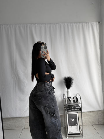 Baggy carpintero gris con ajuste