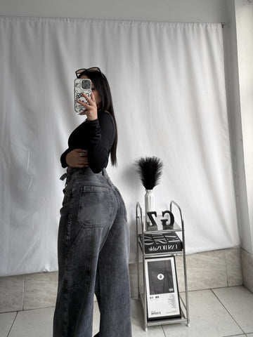 Baggy carpintero gris con ajuste