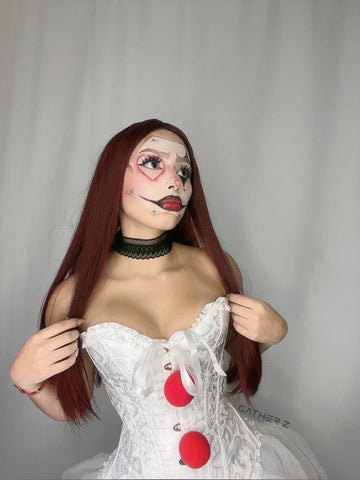 Disfraz payasa ref 01 (corset con pompones, medias, tutu)