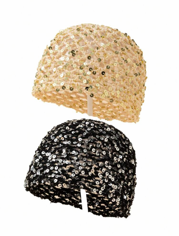 Gorro tejido de lentejuelas