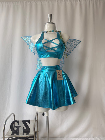 Disfraz hadas Tinkerbell (top, falda , alas)
