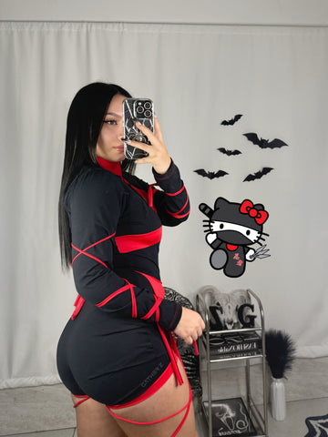 Disfraz ninja (enterizo, katana)