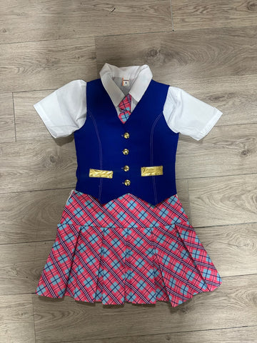 Disfraz Barbie escuela de princesa ref 03 )chaleco, camisa, falda, corbata)