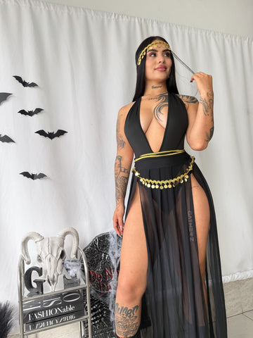 Disfraz Diosa griega (body, mangas, cordones, cinturón) ref 02