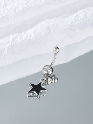 Anillo de vientre zirconia cúbica con diseño de estrella