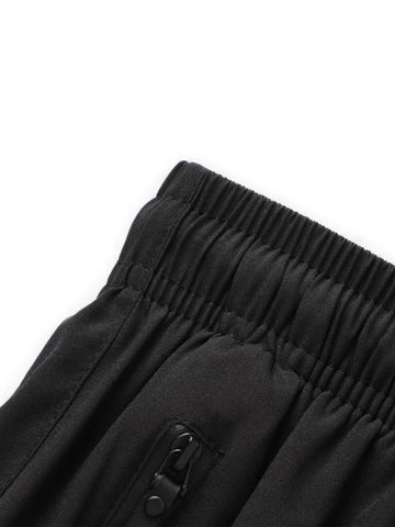 Pantalones Cortos Sueltos Con Cintura De Cordón Para Hombres Con Bolsillos Con Cremallera