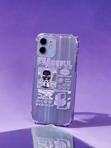 Funda de celular transparente con estampado de letra