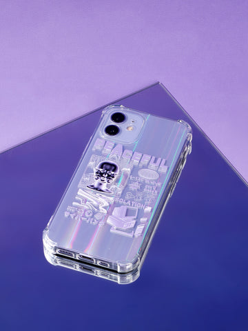 Funda de celular transparente con estampado de letra