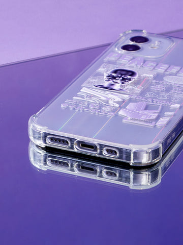 Funda de celular transparente con estampado de letra