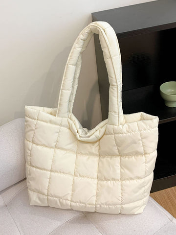 Bolso tote de hombro guateado patrón