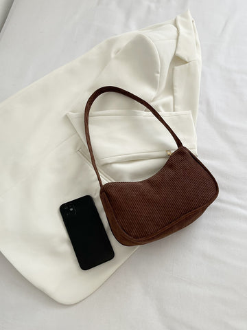 Bolso baguette de pana minimalista