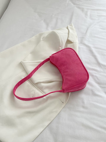 Bolso baguette de pana minimalista