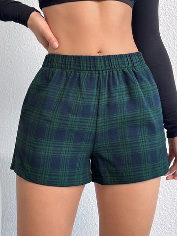 Shorts Bolsillo A cuadros Casual